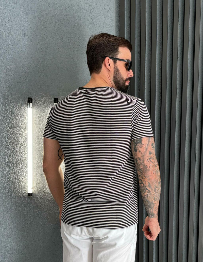 CAMISETA RESERVA REGULAR PIQUET LISTRADO