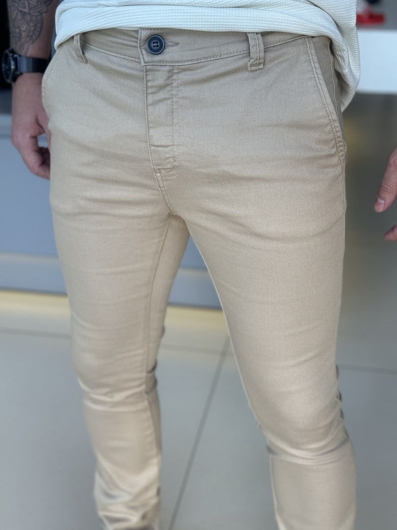 Calça DLZ Skinny Bolso Faca Masculino Cáqui