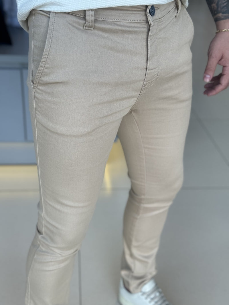 Calça DLZ Skinny Bolso Faca Masculino Cáqui
