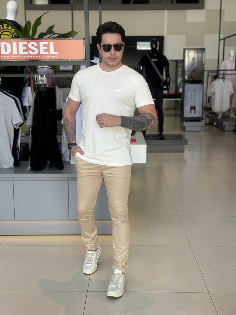 Calça DLZ Skinny Bolso Faca Masculino Cáqui
