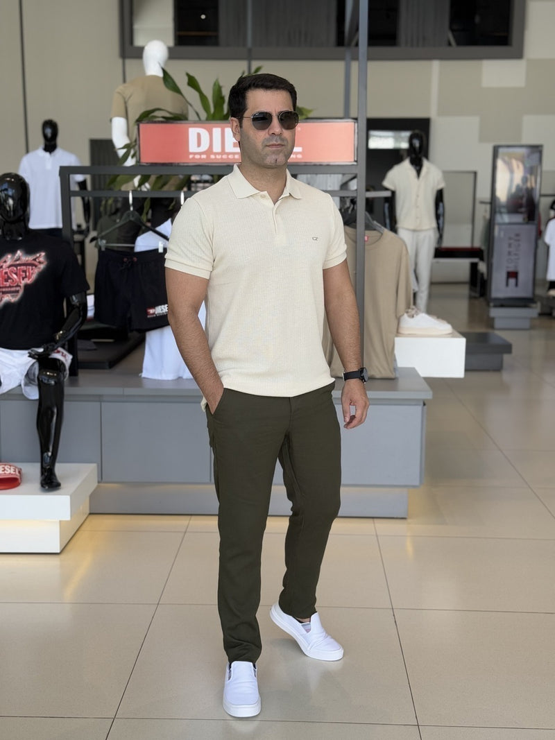 Calça Club Denim Linho Sarja Cropped Relaxed Masculino