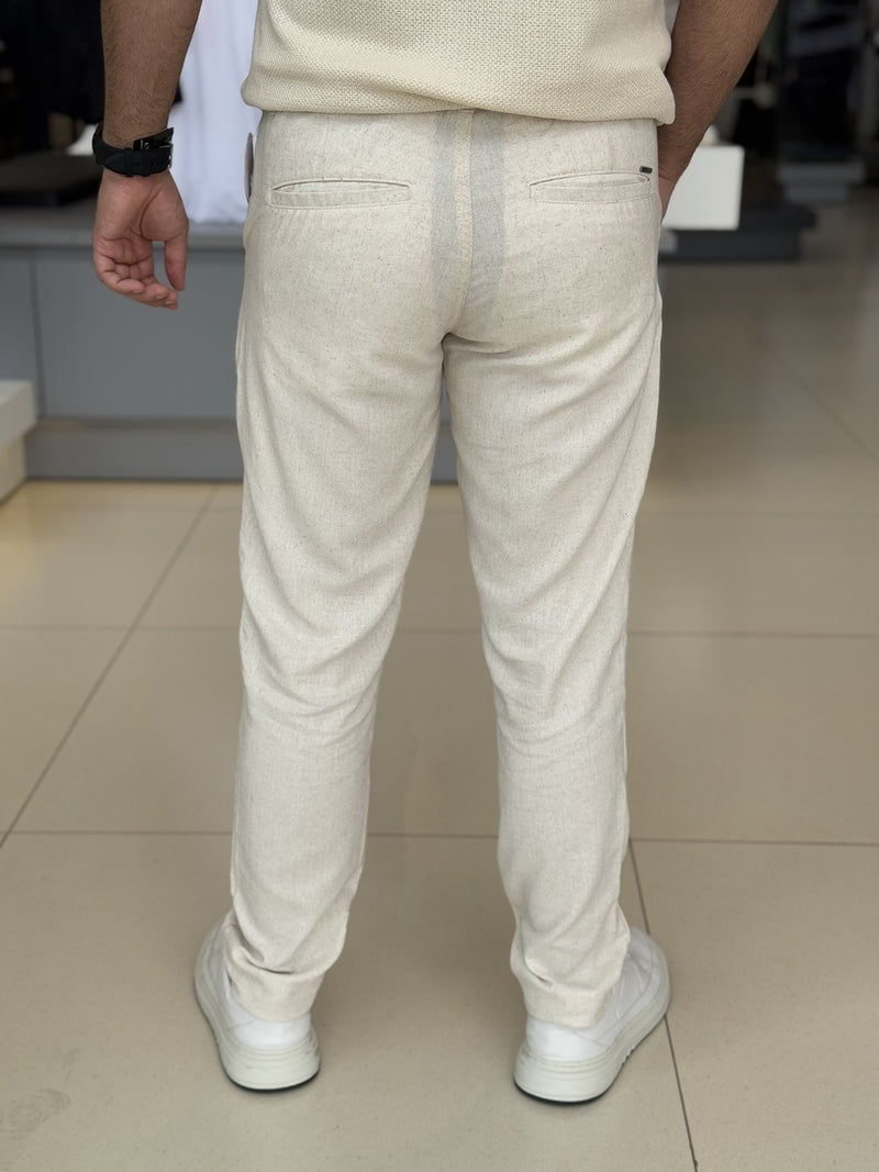 Calça Club Denim Linho Sarja Cropped Relaxed Masculino