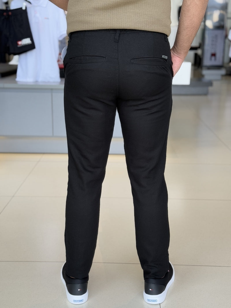Calça Club Denim Linho Sarja Cropped Relaxed Masculino