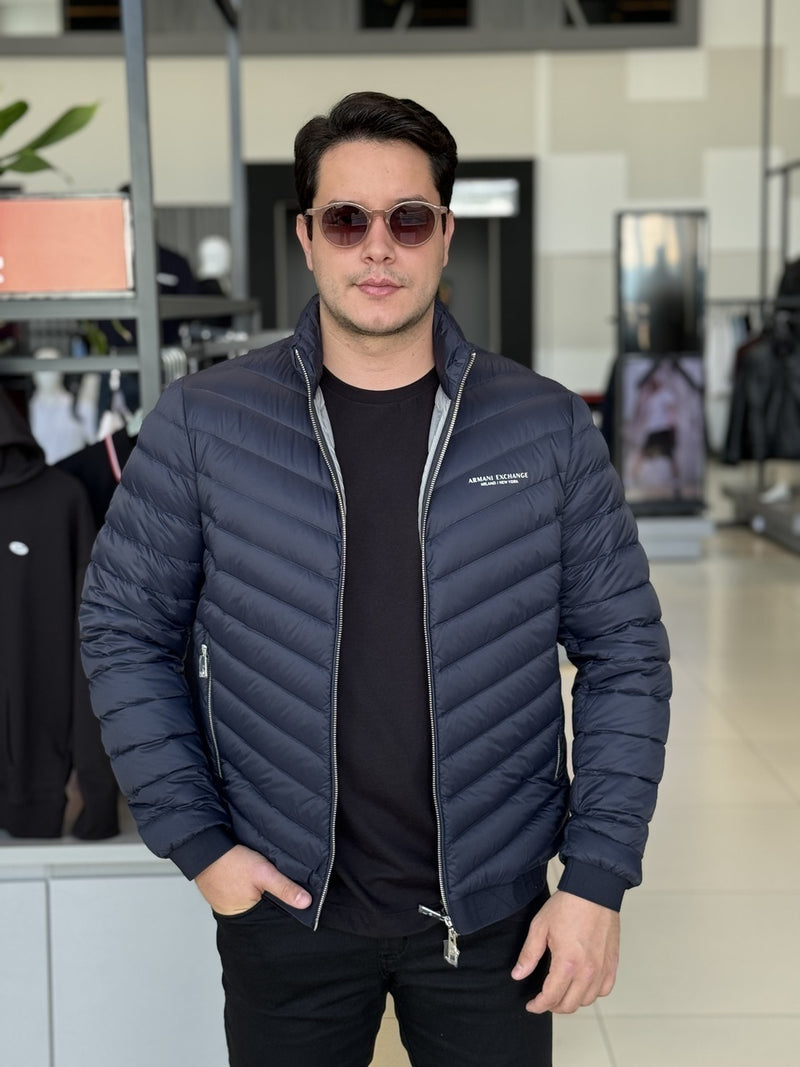 Jaqueta Armani Exchange Matelassê com Logo Masculino