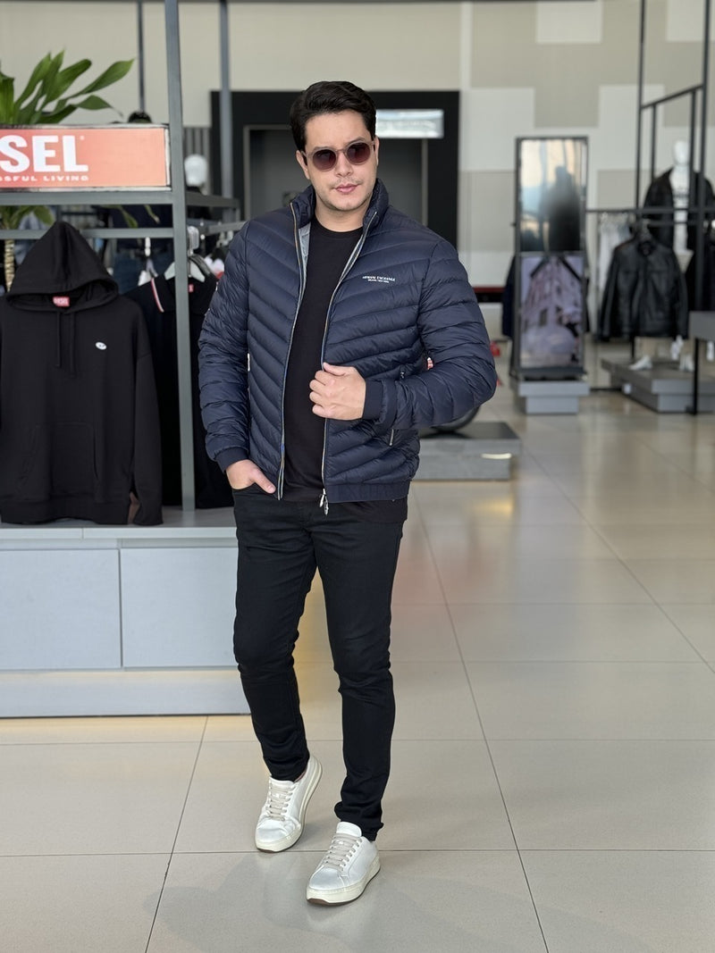 Jaqueta Armani Exchange Matelassê com Logo Masculino