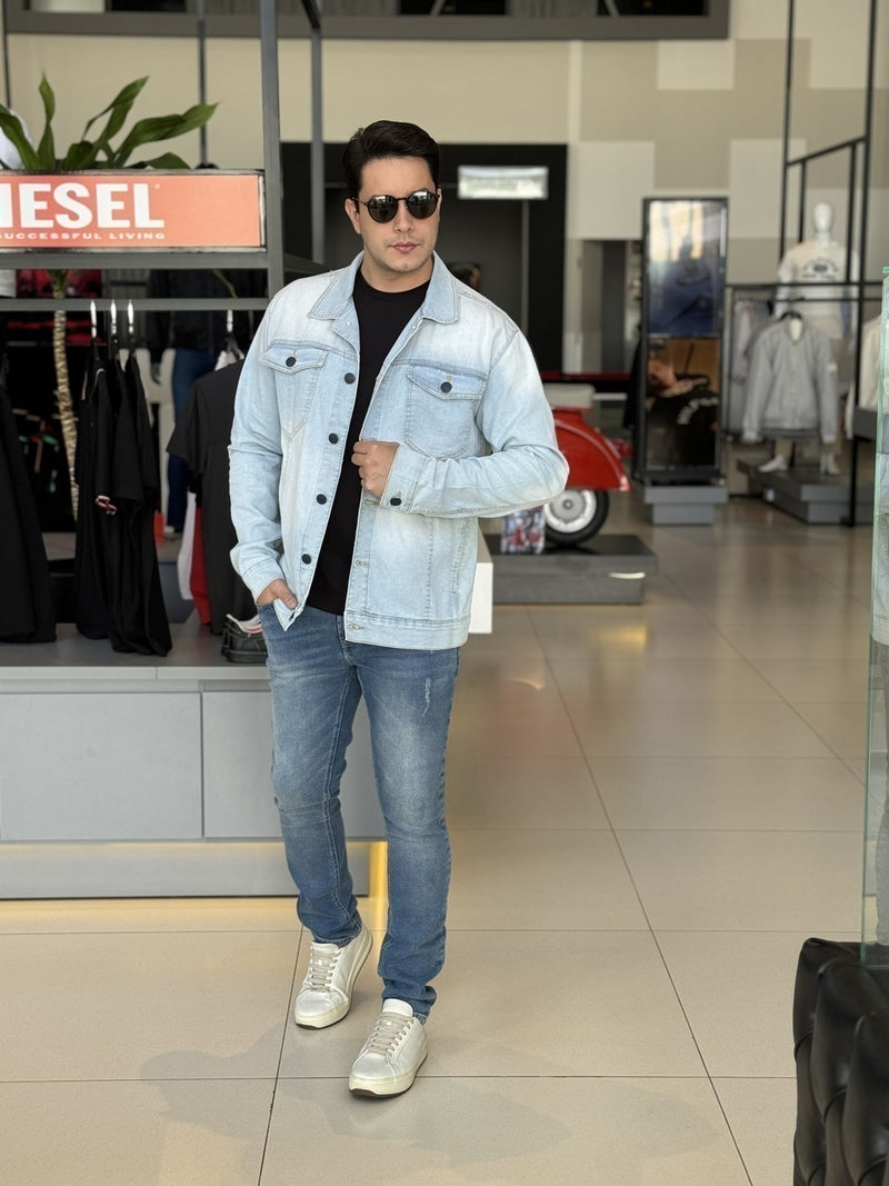 Jaqueta Clube Denim Jeans Slim Fit Masculino