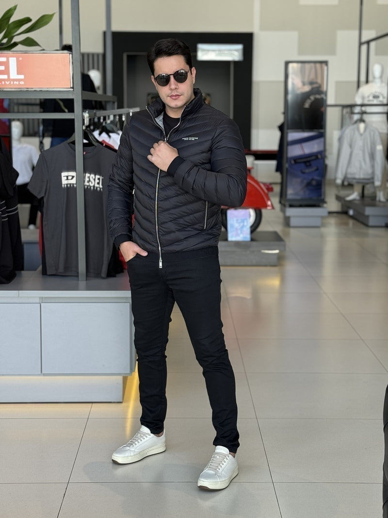 Jaqueta Armani Exchange Matelassê com Logo Masculino